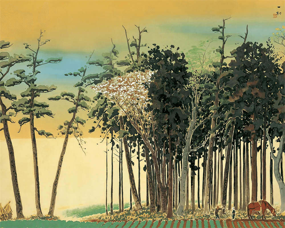 絵画　風景 額付き　田中一村　F8 【　奄美の杜　】手描き　肉筆 奇跡の日本画家が魅せられた奄美写真でひも解く、田中一村が見た