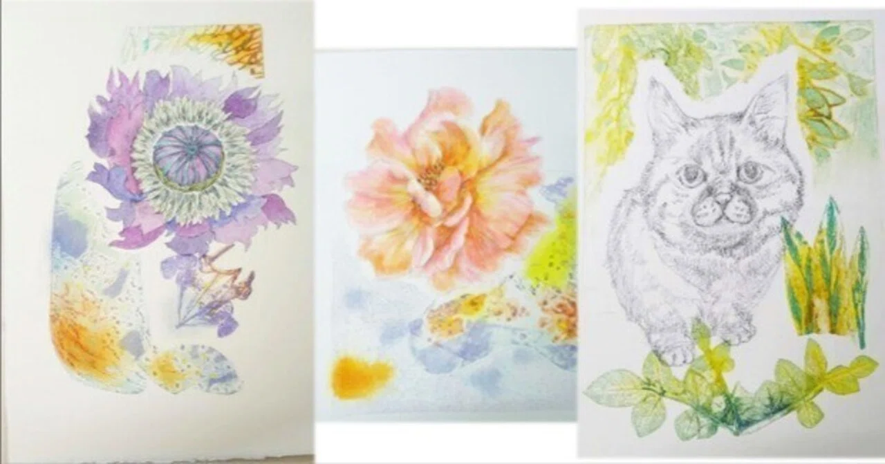 秋の銅版画講座を受講中。今回は版と絵を組み合わせて、なんとかしよう