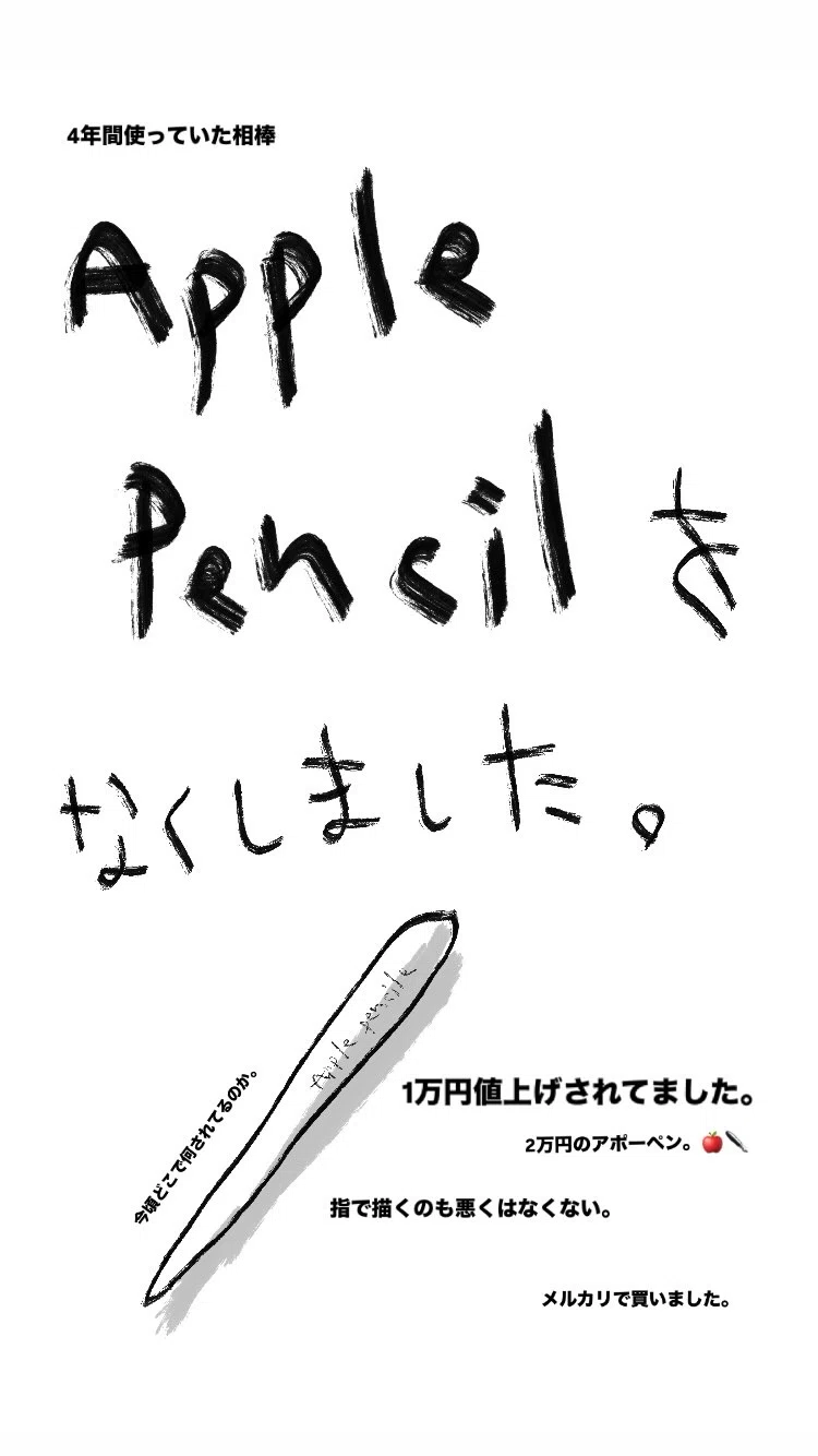 Apple Pencilをなくしてしまい、購入しようとしたら、当時より1万円 
