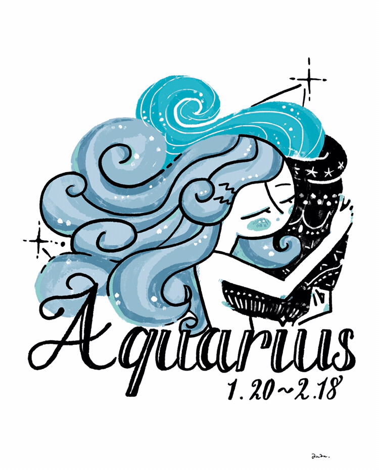 12星座シリーズ Aquarius みずがめ座 あなんよーこ イラストレーター Note