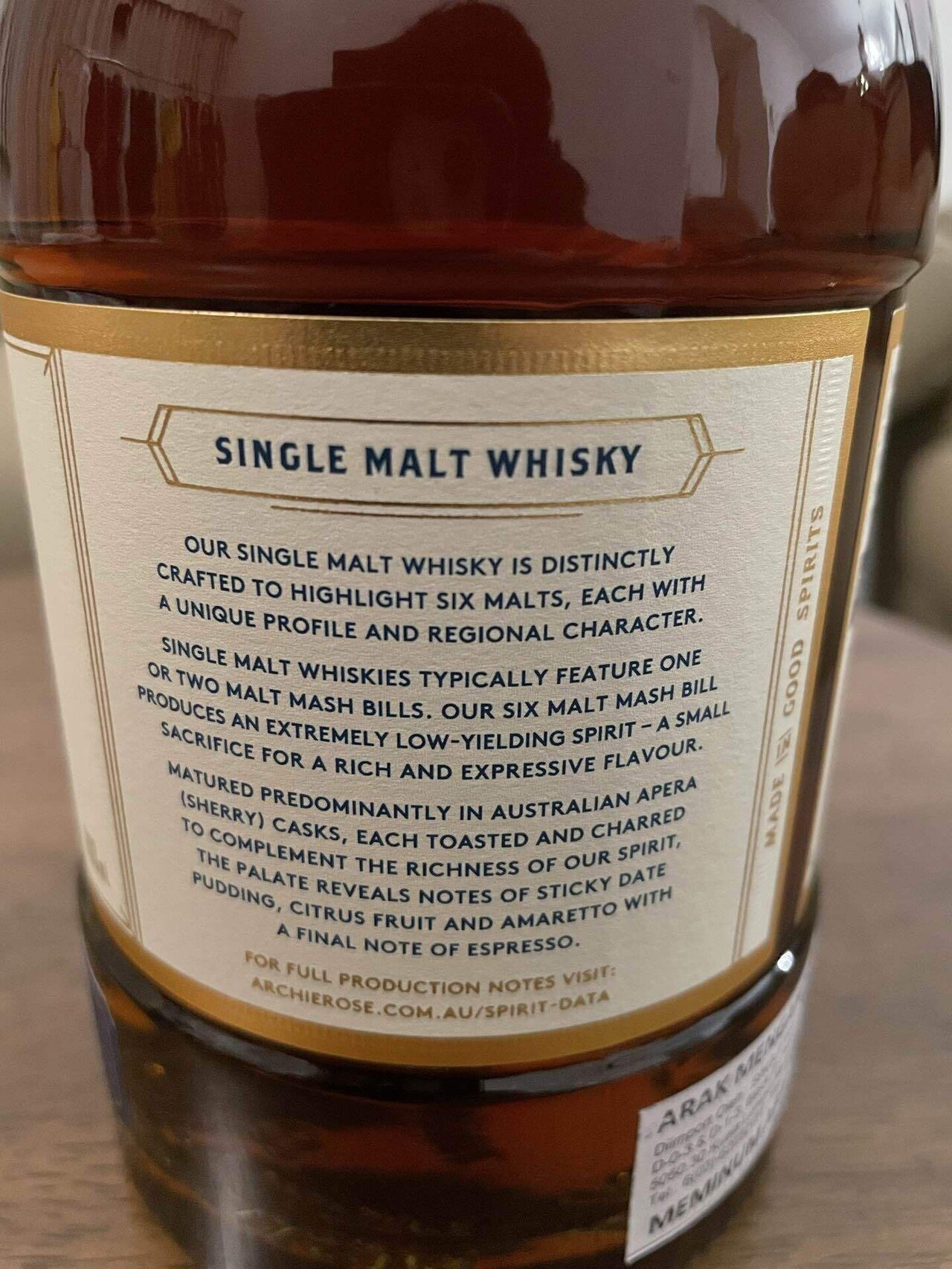 Archie Rose Single Malt Whisky (ABV 46%)｜Joe