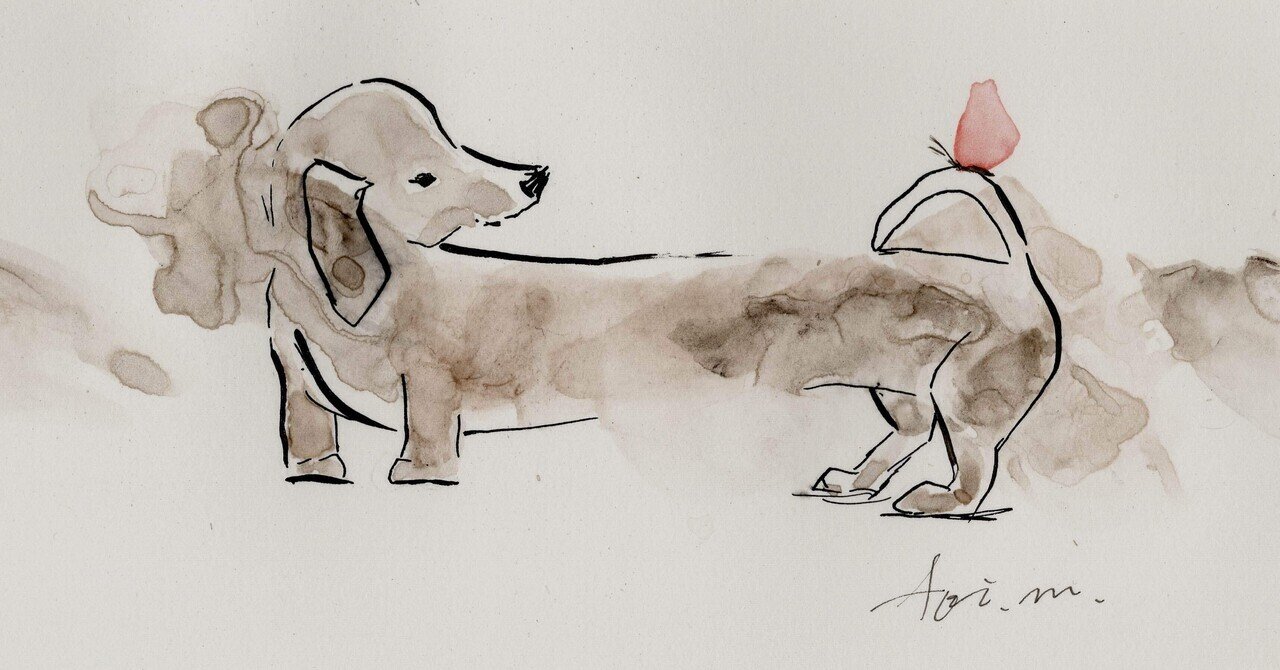 【2025正規激安】 原画「ダックスフンドの草原散歩」犬/風景/イラスト/絵/アート 絵画