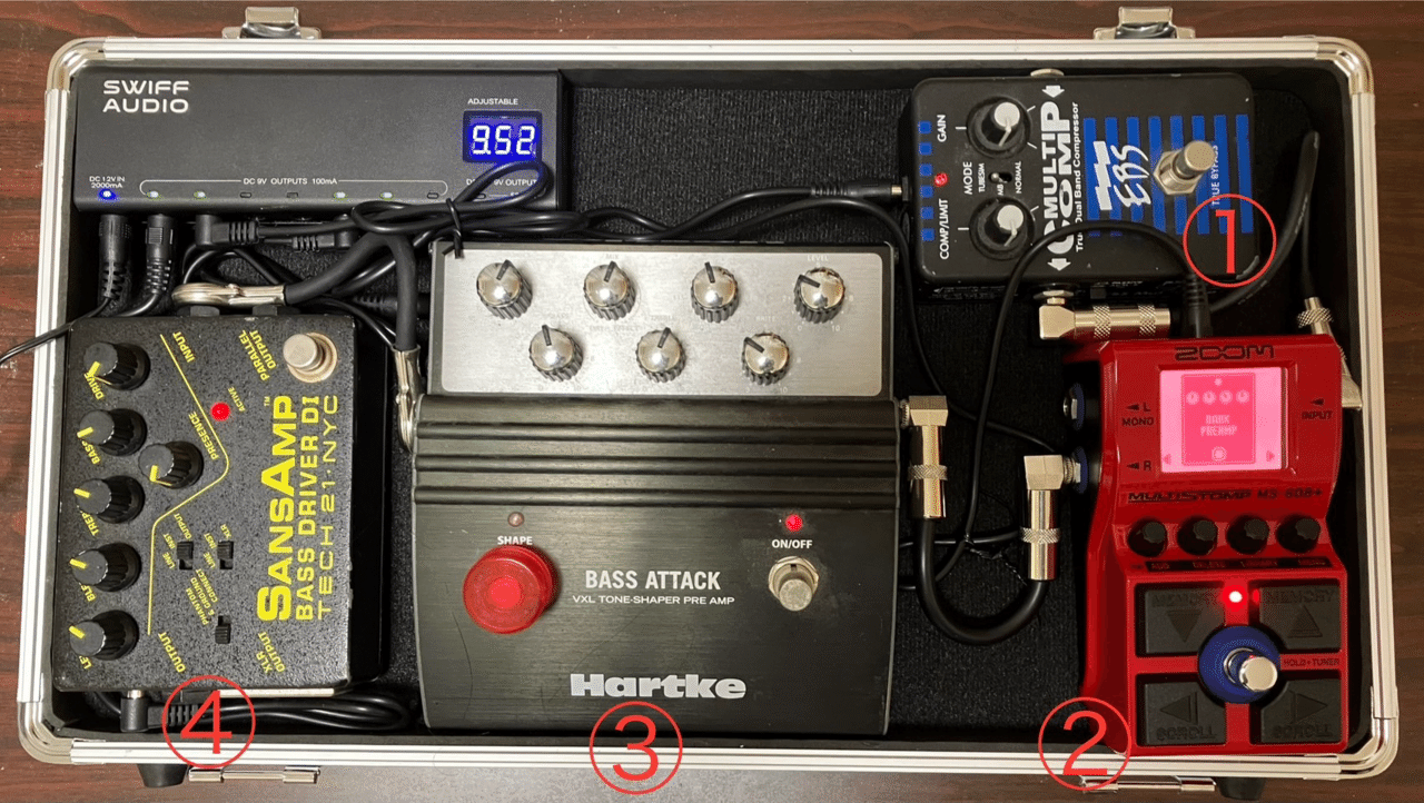 ベース用エフェクターボードセット パワーサプライ付き(バラ売り可能