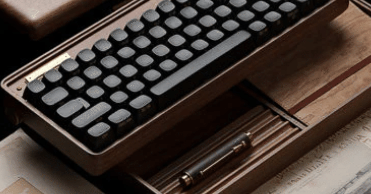 付属品は万年筆☆Lofree 木製ケースメカニカルキーボードセット ｜noda