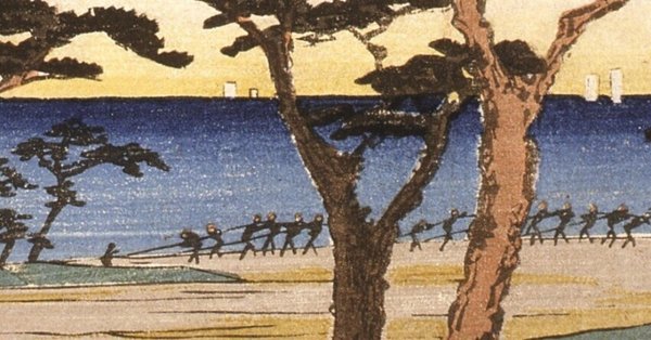 M▽歌川広重 狂歌入 東海道五十三次 二川 木版画 浮世絵 錦絵 (161) 広重初代｢狂歌入東海道五十三次 全56枚揃｣ | 山田書店美術部