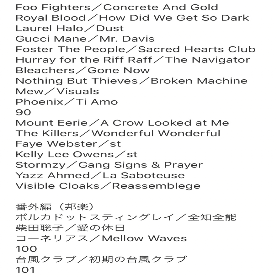 2017年個人的洋楽ベストアルバム20｜kikix