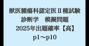 獣医腫瘍科認定医II種試験 2025年　治療学　予想問題集 獣医腫瘍科認定医II種試験 2025年予想問題集 治療学 - メルカリ