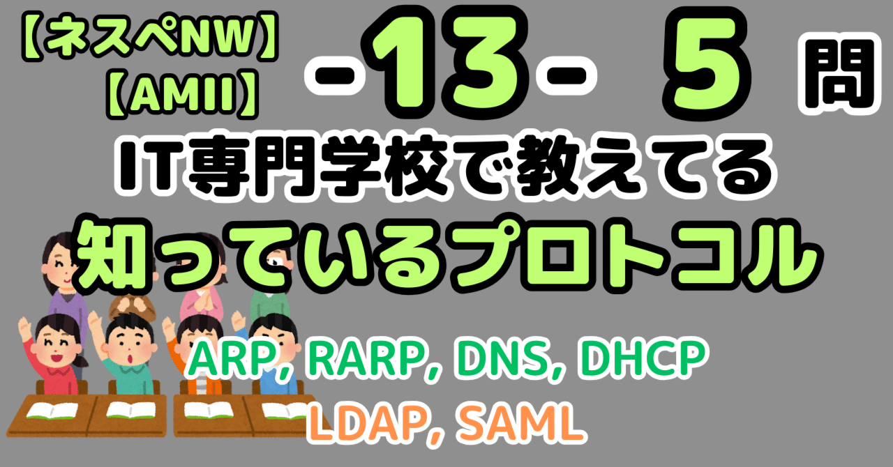 ネスペ5問】既に知っているプロトコル（ネットワーク