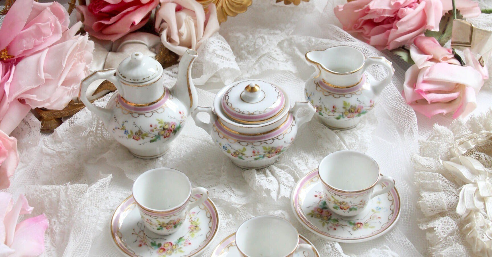 フランス　アンティーク　ディネット　バラ フランスアンティークディネットバラ