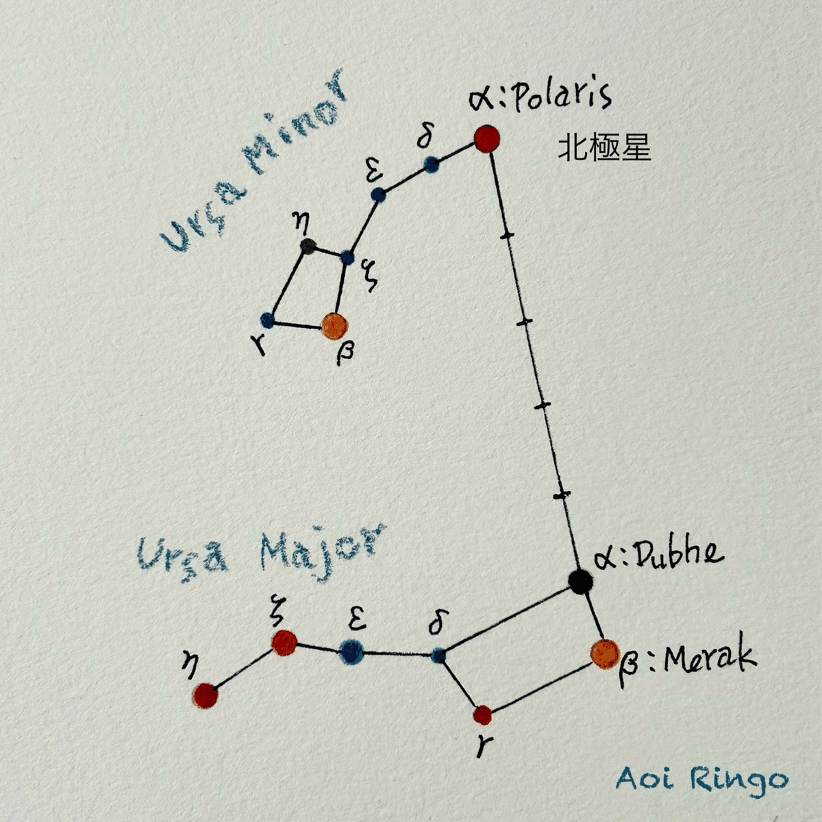 星めぐりの歌 : 《手づくりの星座の本を携えて夜空の旅へ》８つの星座物語｜Yoko Iwata, image size:1200x1200