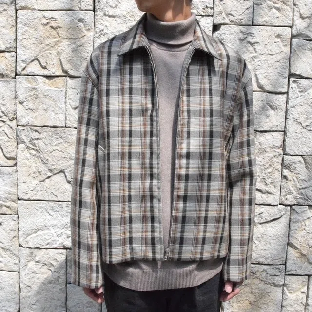 SILK LINEN NEP CHECK ZIP BLOUSON 希少 17年秋冬 AURALEE / CHECK ZIP BLOUSON