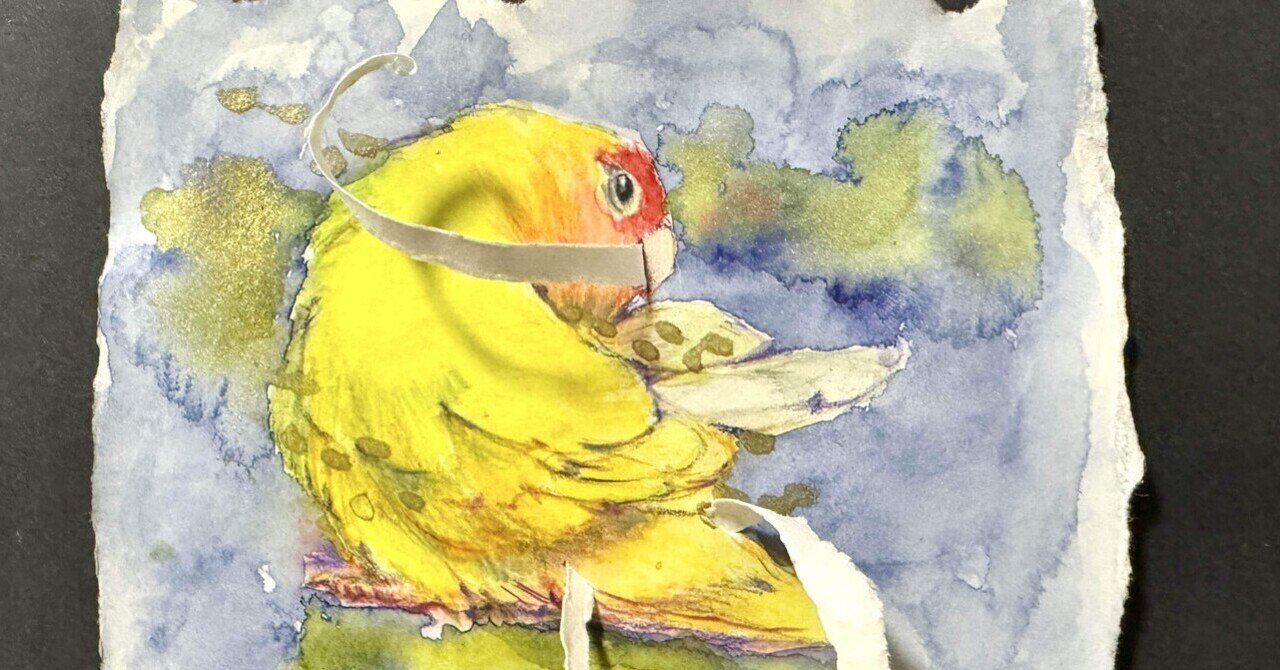女性とコザクラインコ F4 油彩画 絵画 コザクラインコ | 稲垣アユミ ｜インテリア絵画 アートの専門通販