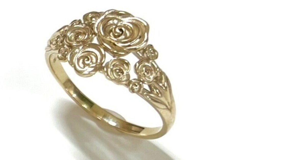 24kゴールド バラモチーフ リング 自由に調節できます 24kゴールド バラモチーフ リング 自由に調節できます 淡いクリーム