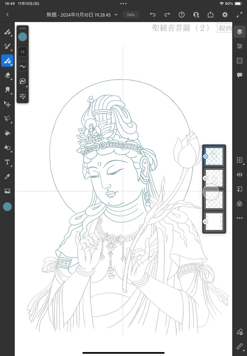 仏像 線画 アート デジタル写仏｜Snow❄️Yukihikari