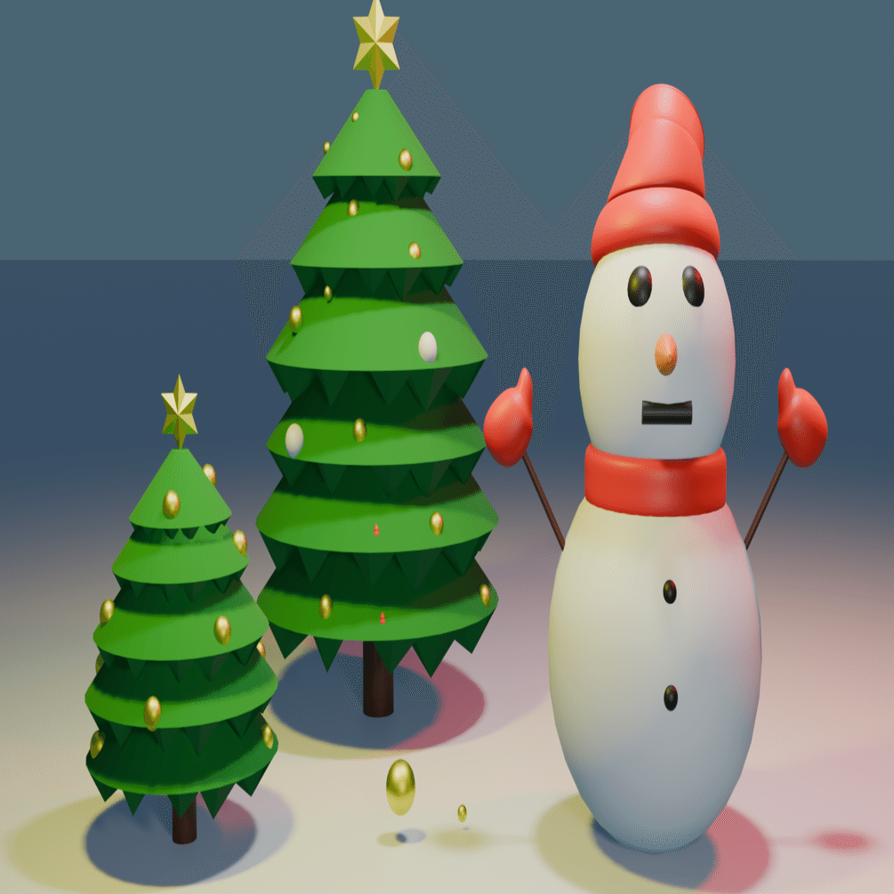 クリスマスツリーと雪だるま」を作ってみた｜ゆきやま