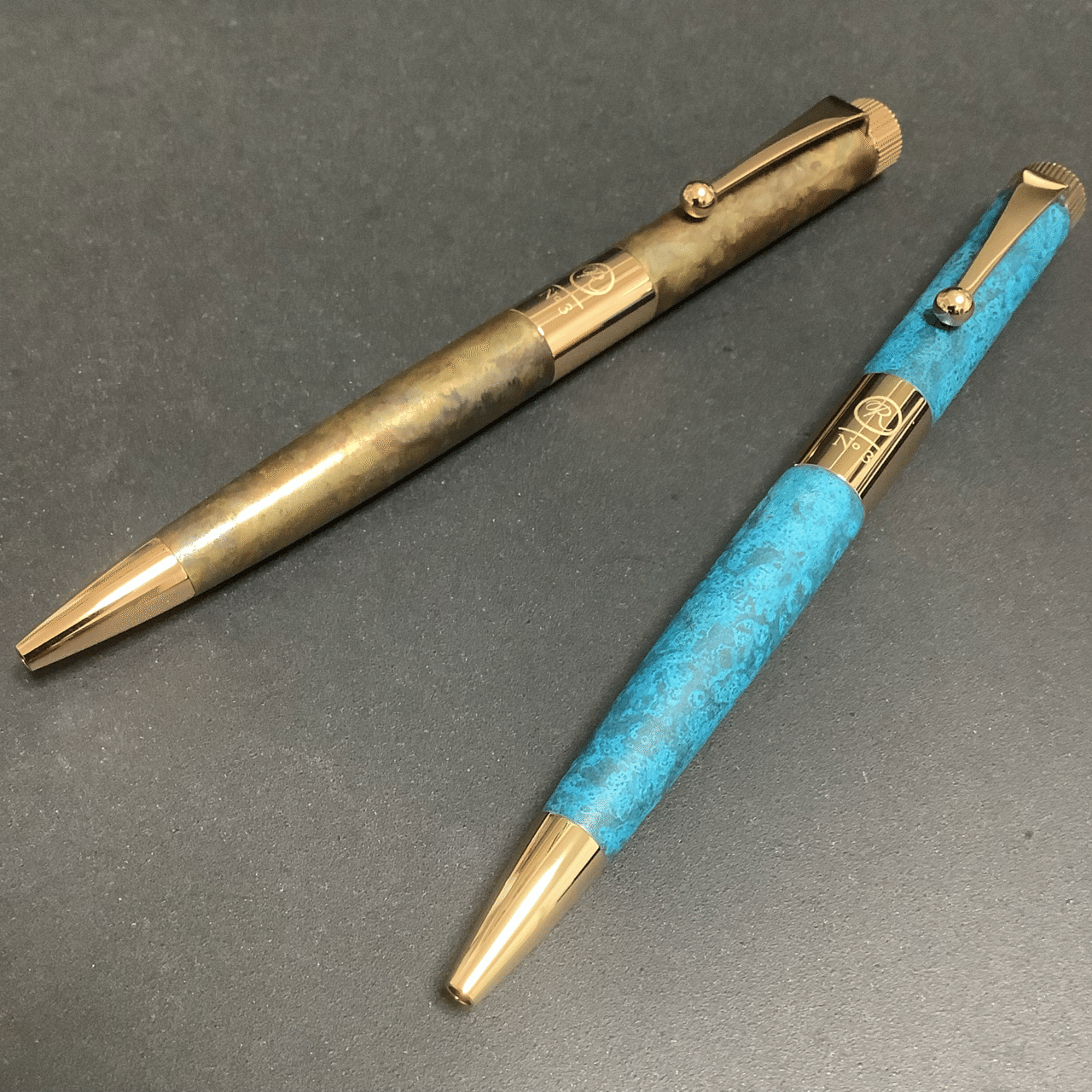 Romeo ロメオ No.3 ボールペン 斑紋ガス青銅色 アプリコットゴールド 伊東屋 Romeo No.3斑紋ガス 青銅色 アプリコットゴールド ボールペン