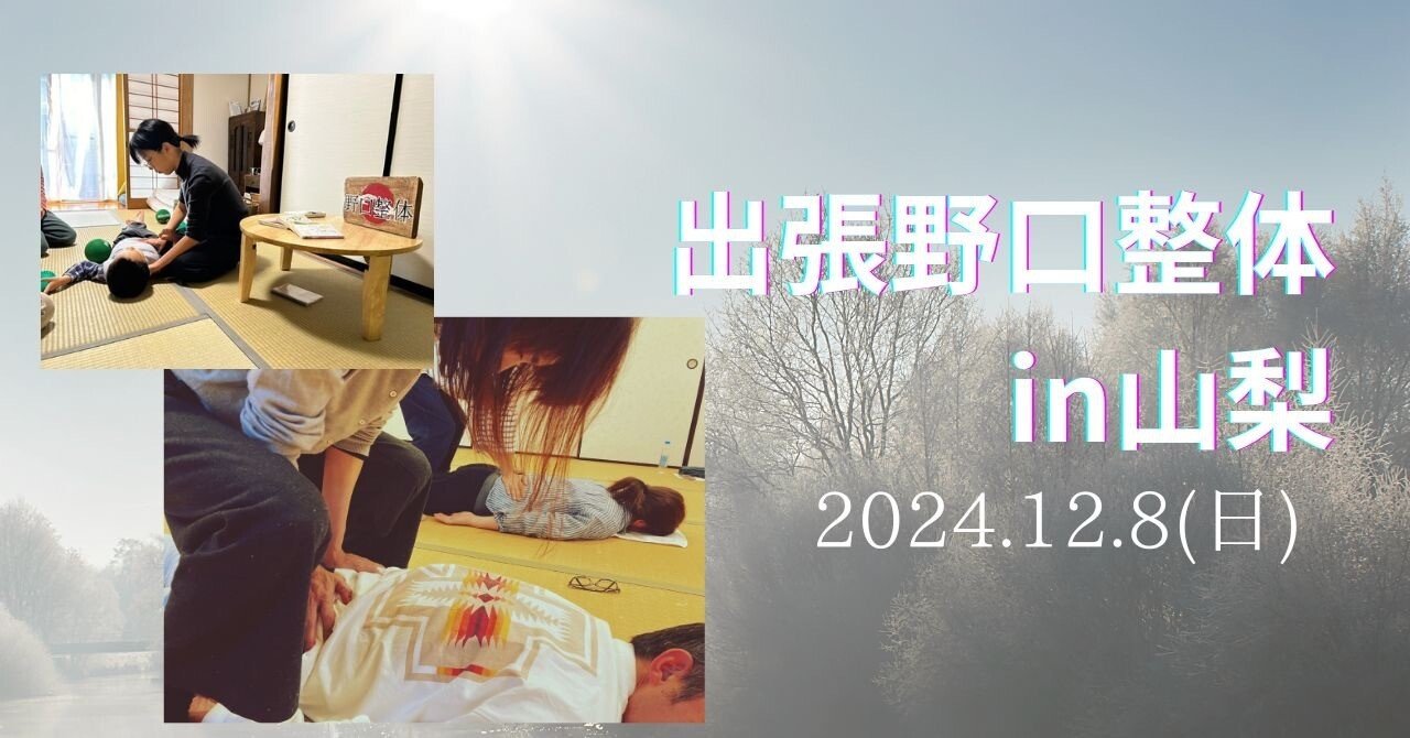 出張野口整体in山梨2024.12｜晃天整体指導室 滝口晃帆