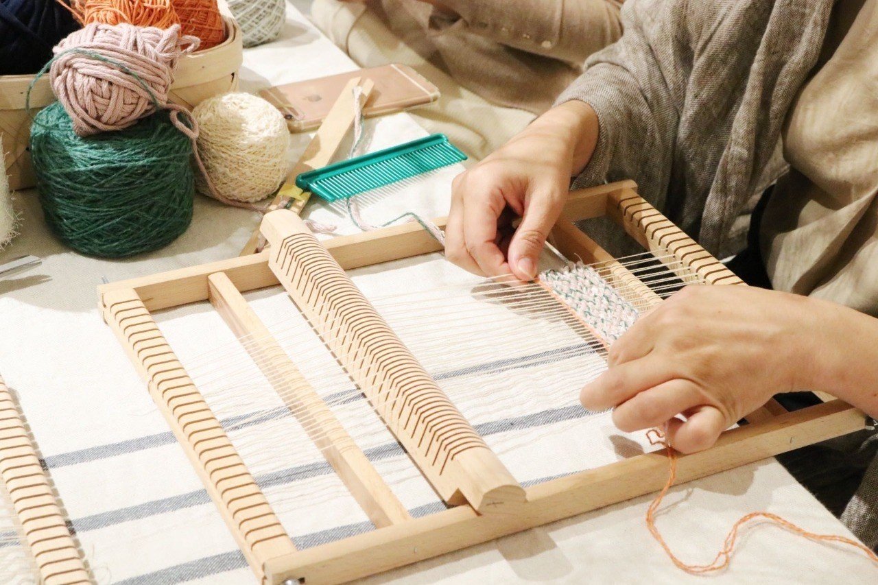 開店祝い 手織り 手織り機 グラデーションコースター イエロー 5点Set キッチン雑貨