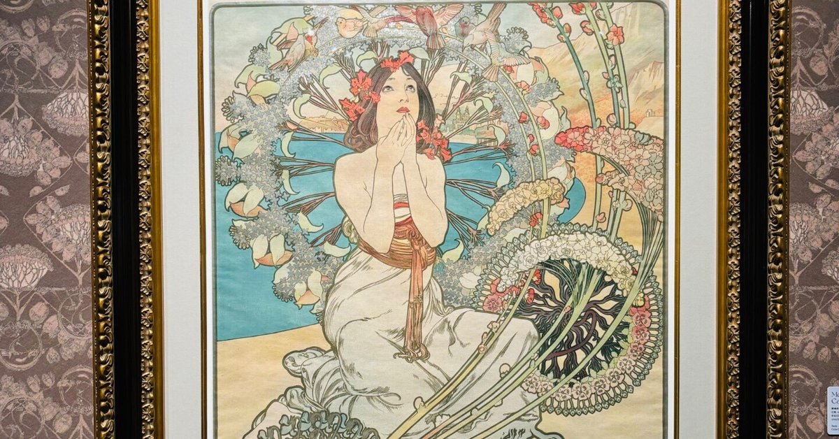 ミュシャ 絵画 Amazon.co.jp: JHA 絵画 アート額絵 世界の名画 ミュシャ「花