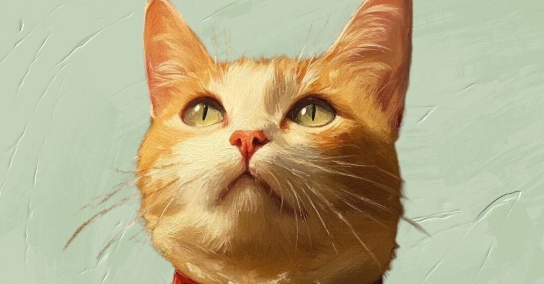 猫の似顔絵を油絵風に｜Aki