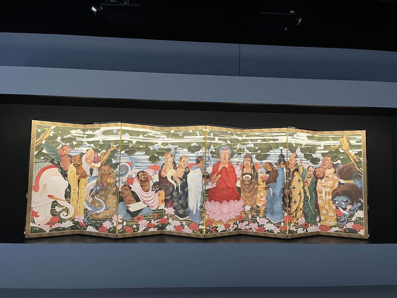 印刷博物館で伊藤若冲の「釈迦十六羅漢図屏風」を拝んだ話｜○△□