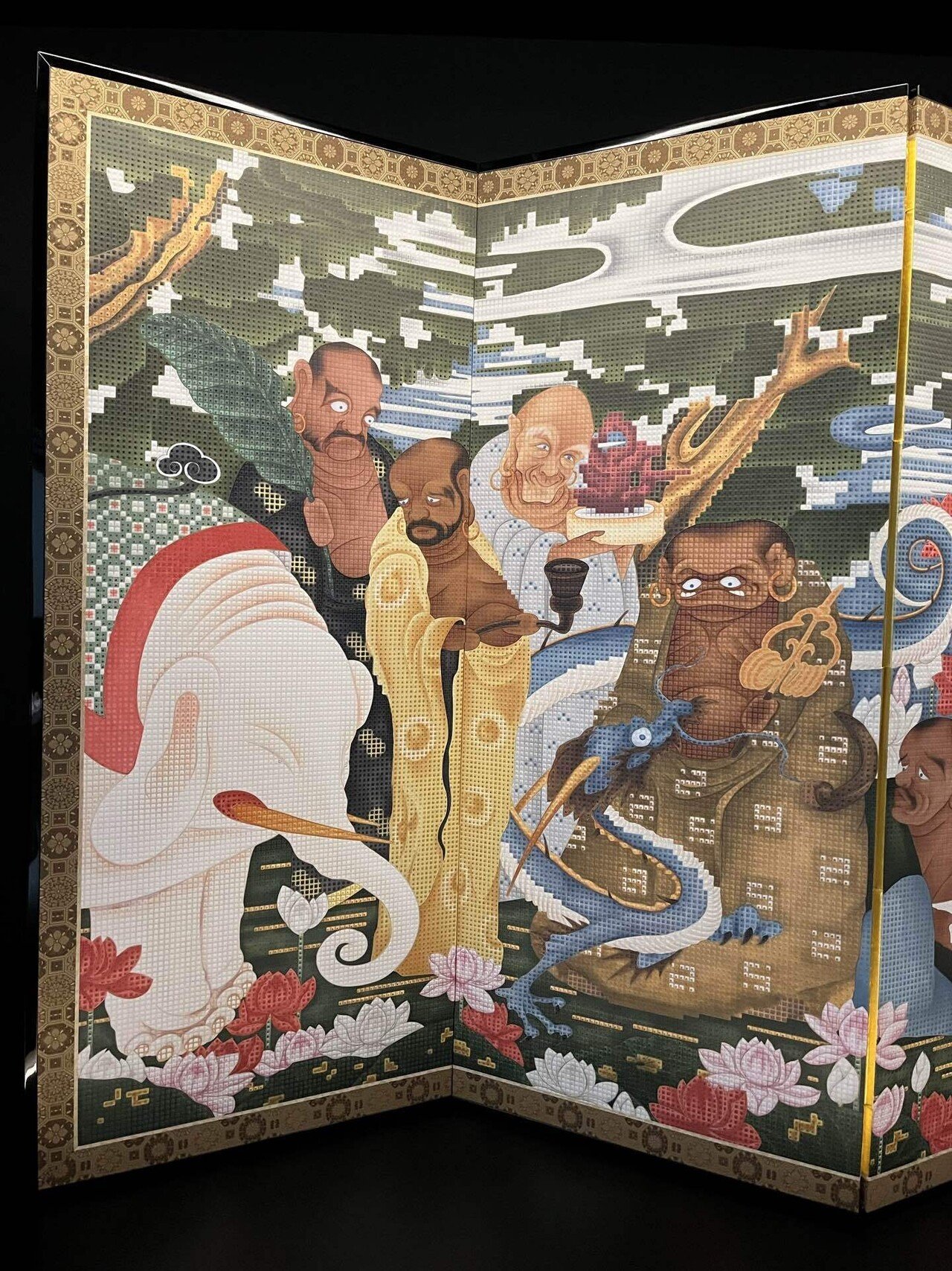 印刷博物館で伊藤若冲の「釈迦十六羅漢図屏風」を拝んだ話｜○△□