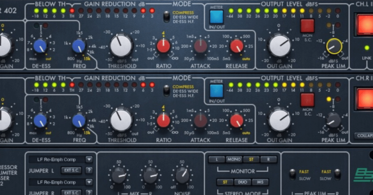 BSS DPR-402 80年代の名機2chコンプ　現状渡し パンチの効いたサウンドと驚きの柔軟性！Waves BSS DPR-402