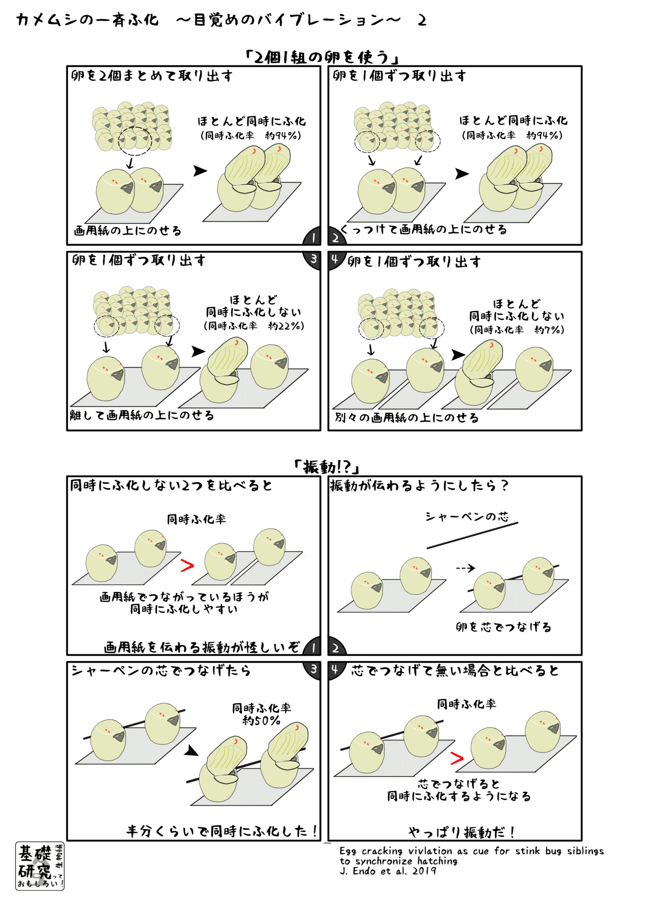 カメムシの一斉ふ化 目覚めのバイブレーション 2 かわいせーざん 基礎研究っておもしろい 生物編 Note