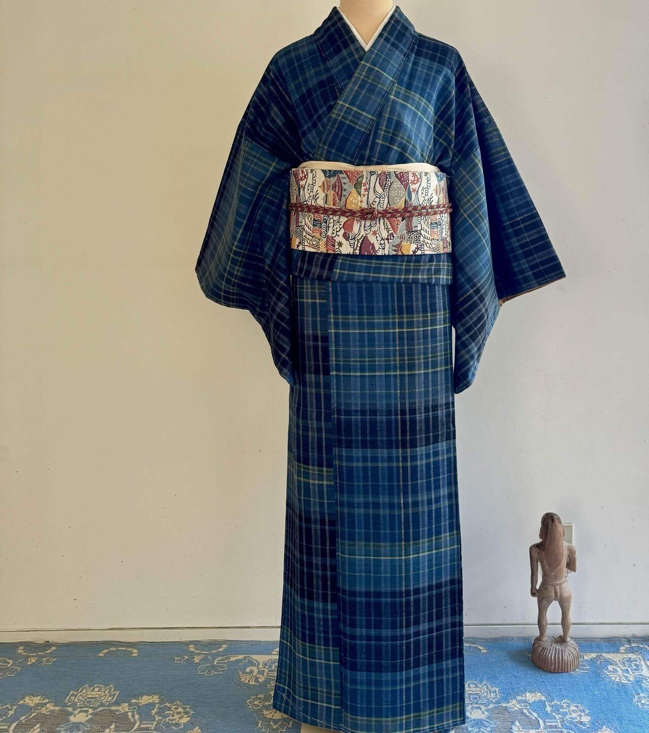 紺色郡上紬着物｜夢吉きもの