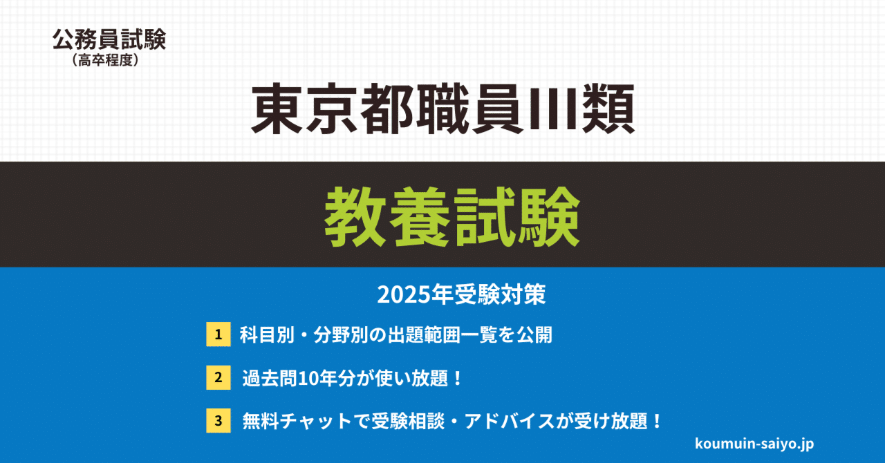 2025年版】東京都職員三類（高卒） 教養試験攻略マニュアル