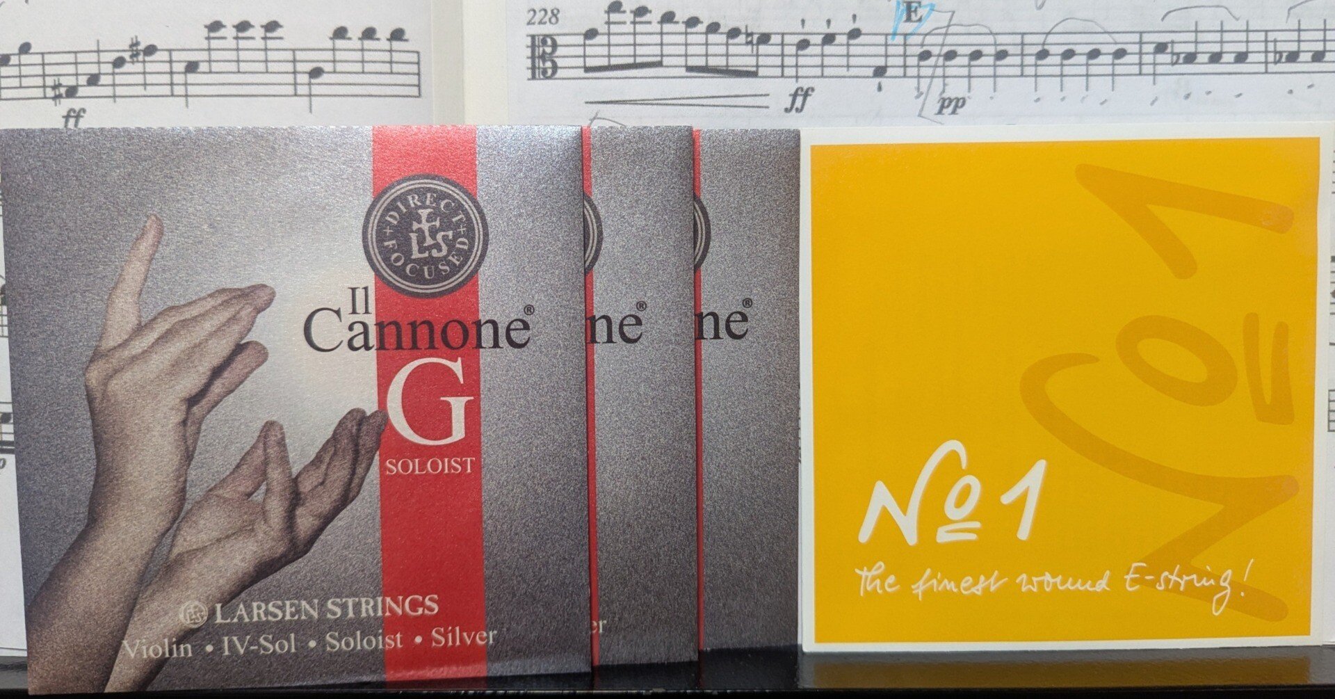 新しい弦を試してみました Larsen Il Cannone Soloist Direct