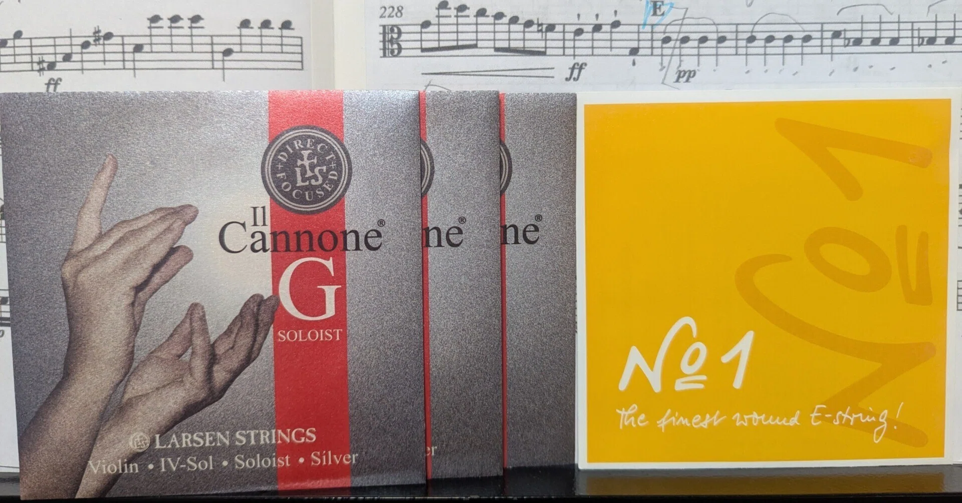 未開封Larsen Cannone soloist フルセット 新しい弦を試してみました Larsen Il Cannone Soloist Direct