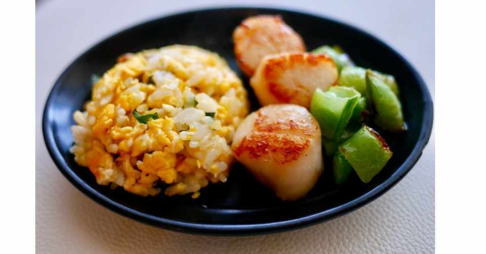 ホタテグリルと生なめこ入り卵チャーハン Hitopippipi 犬ごはん料理愛好家 Note