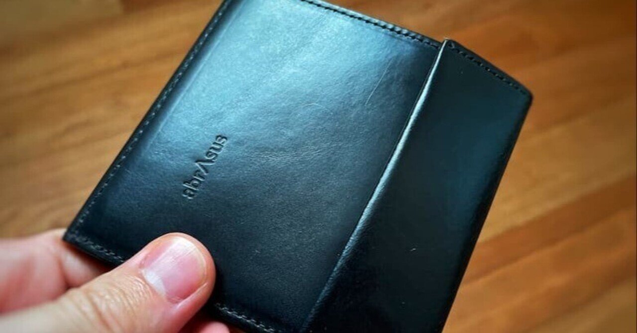abrAsus 薄い財布 ブラック×ブルー アブラサス 薄い財布 ブラック