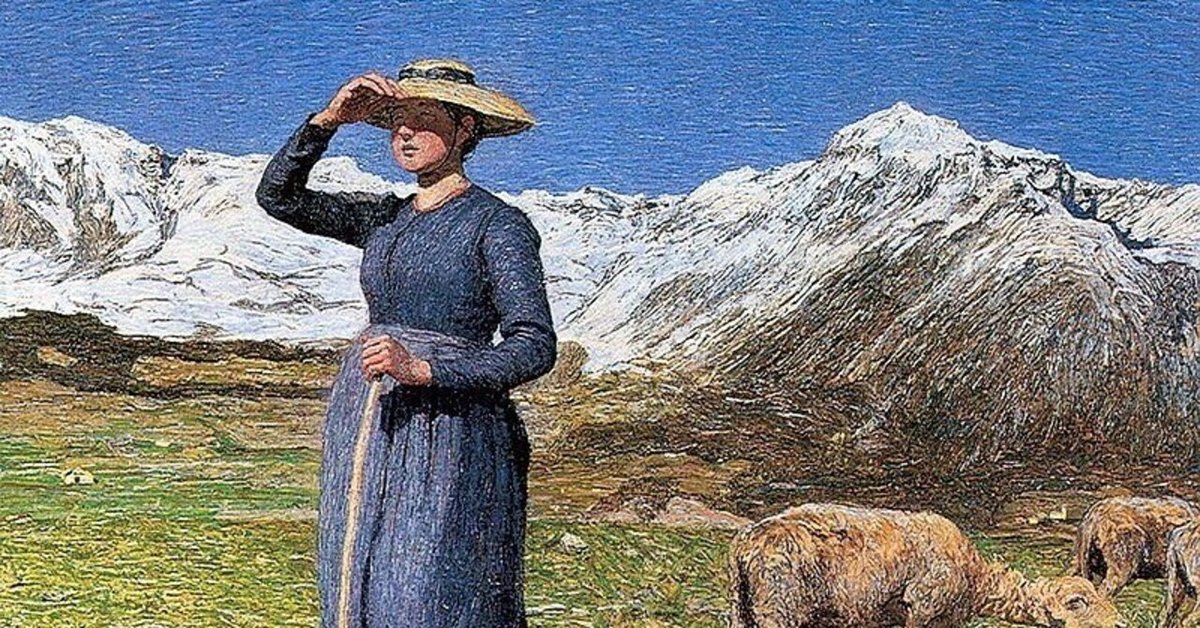 絵画山のように大きな女性像です。