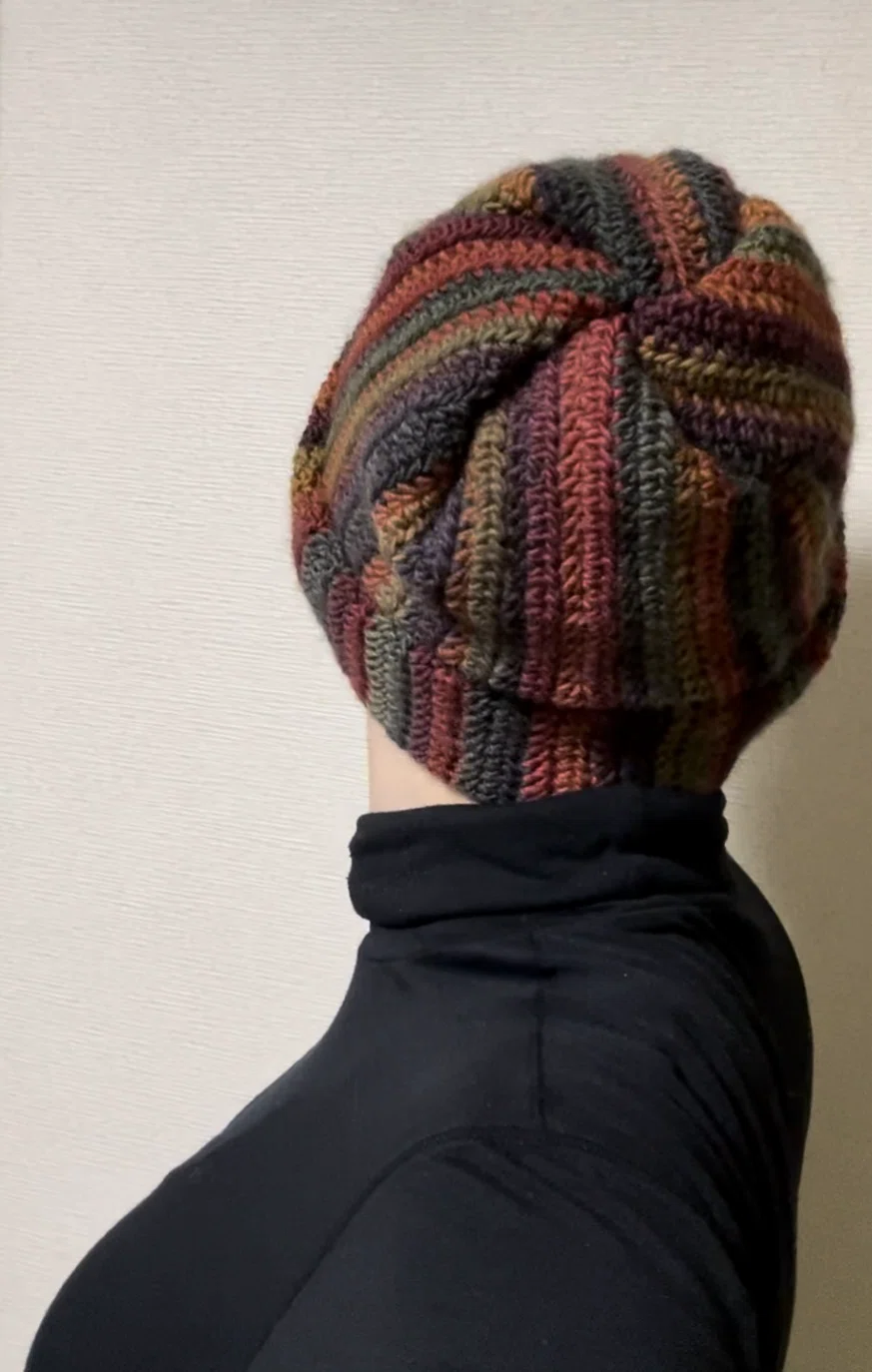 編み物記録🧶 ストライプのウール帽子｜あんころもち