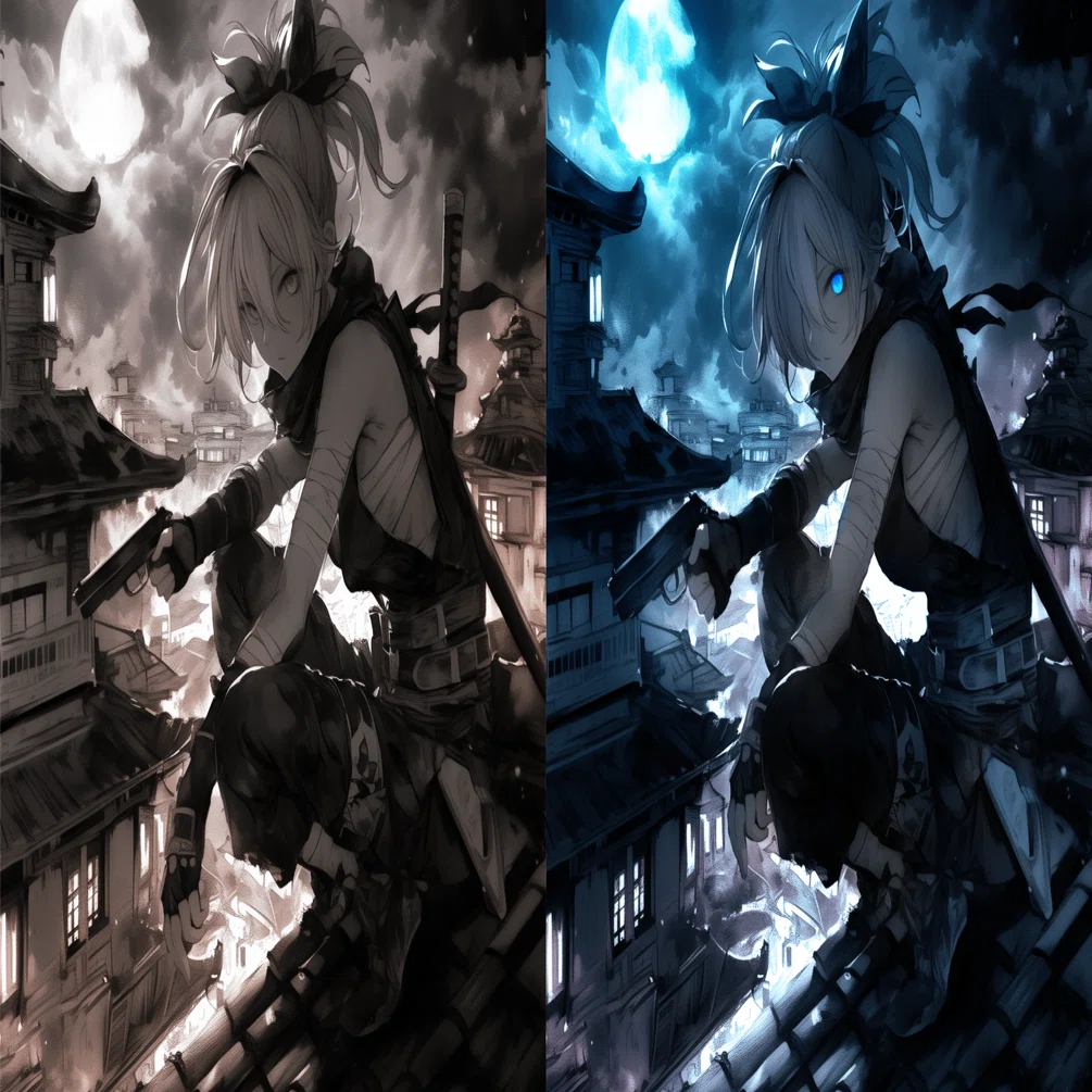 加筆・修正】 大改造！ Before and After：NINJA GIRL編【AIイラスト