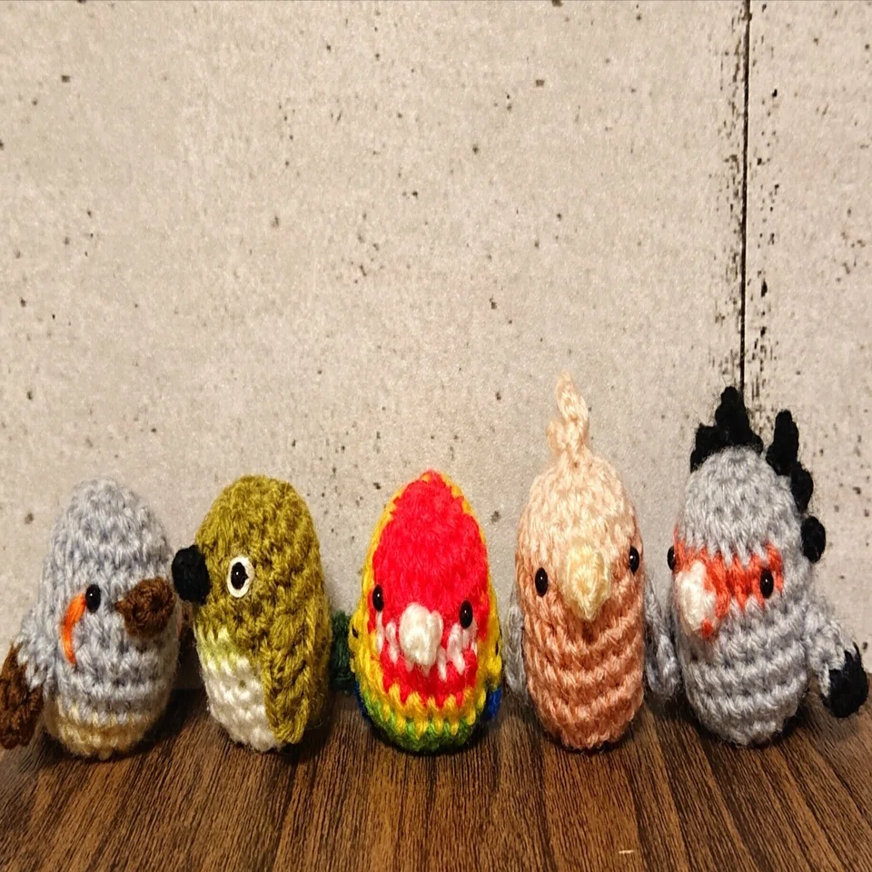 あみぐるみで「まるとり」☆いろとりどりのとり増えました🐥｜まいぱんだ