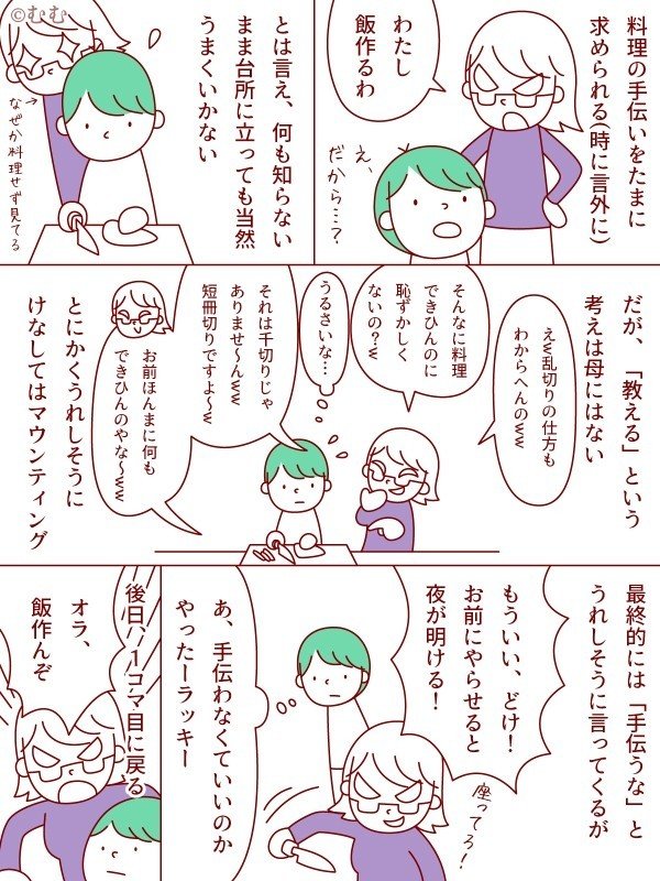 料理の手伝い 親がマウンティングしてくる話 なむ Note