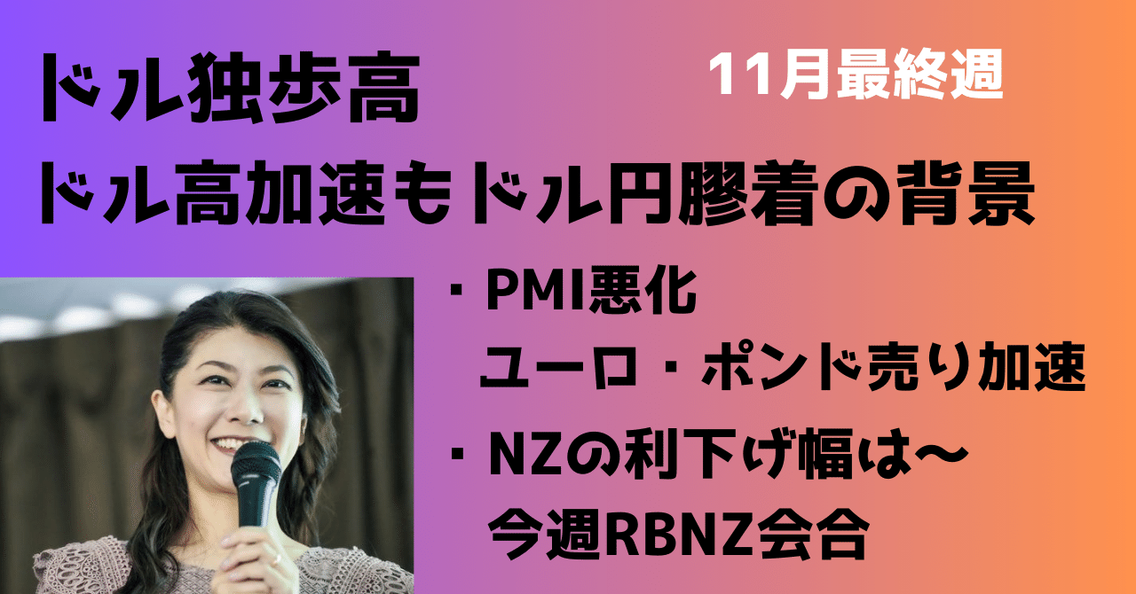 ドル高加速もドル円膠着～ユーロ・ポンド下落加速｜大橋ひろこ