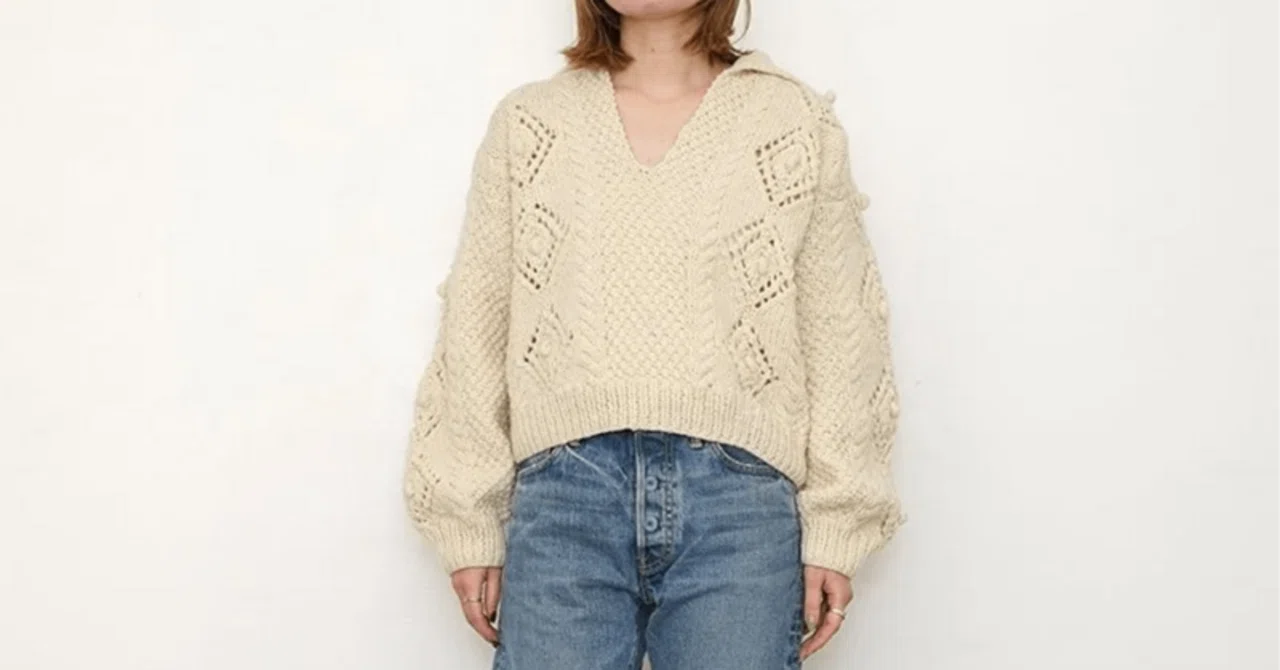 温もり感じるハンドニット【crinkle crinkle crinkle】motif hand knit