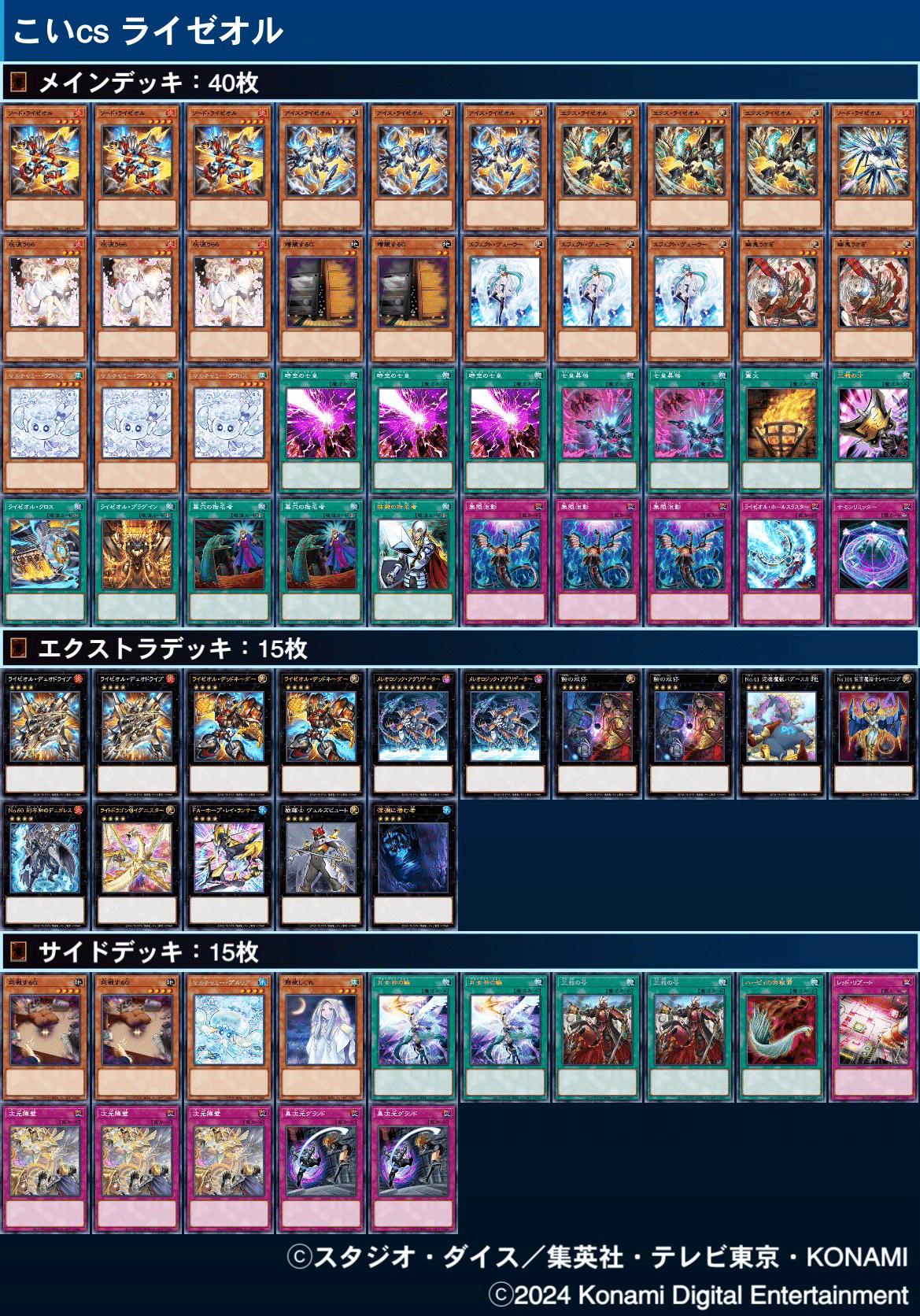 大会優勝構築 ライゼオルデッキ 時空の七皇 ソードライゼオル エクス