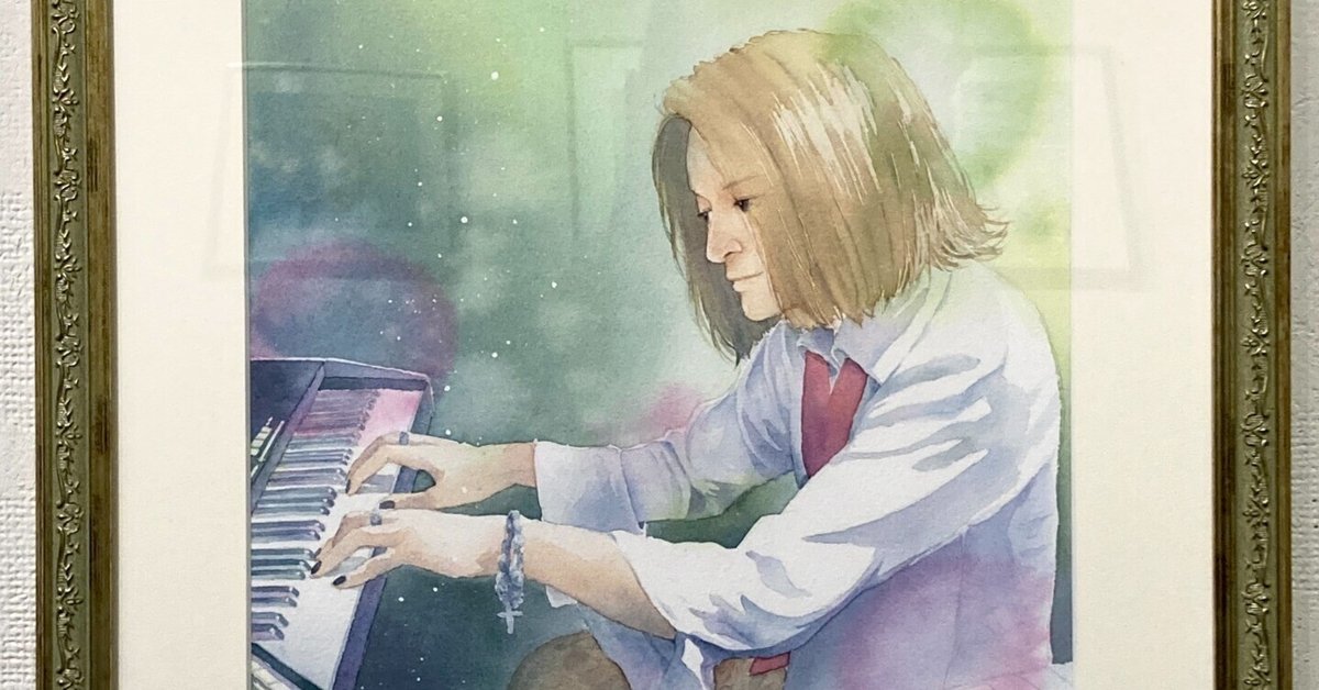水彩画 楽譜と建物のデザイン 水彩画 推し（作曲家）メイキング｜風夜