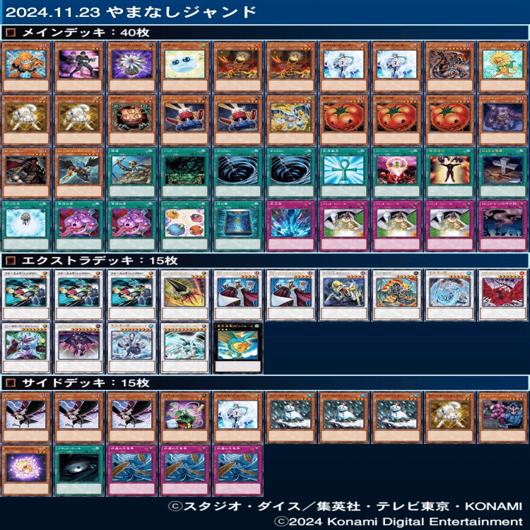 遊戯王 ゲートボール大会 貸出デッキリスト(1103,1209,1402,1407,1504