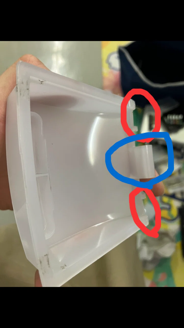 赤丸が欠けてるところ。欠けても問題なし青丸のところは欠けるとヤバいです！！！