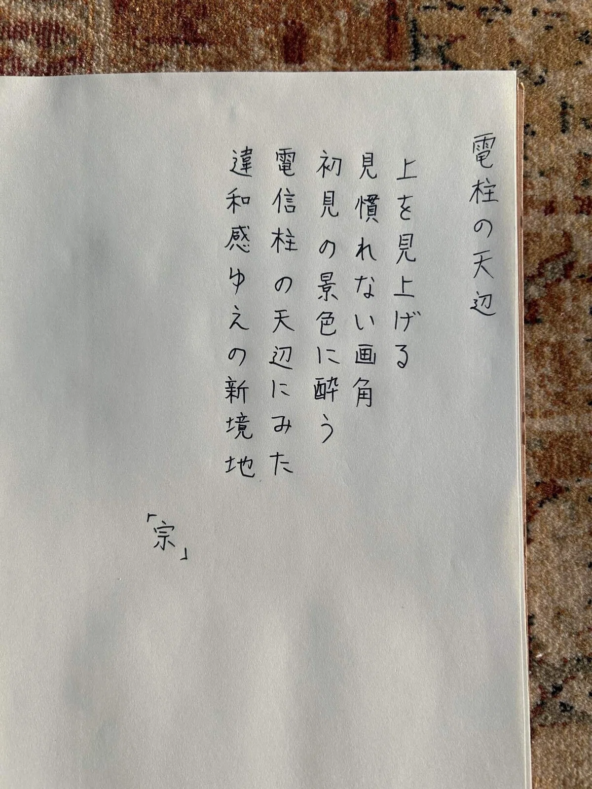 《詩》電柱の天辺｜鉄本宗史