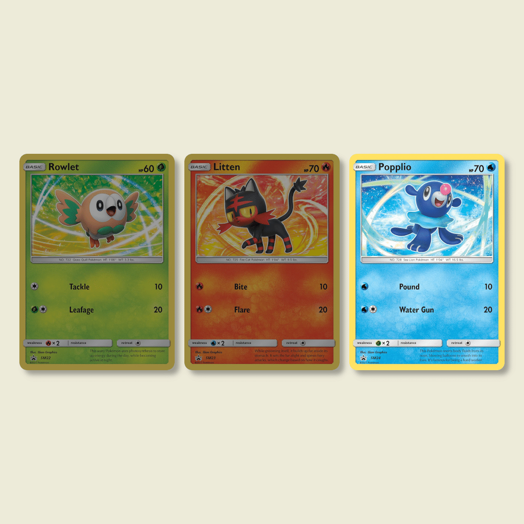 サンムーン 最初ポケモンのプロモカード【アシマリ編】3枚 SM-P