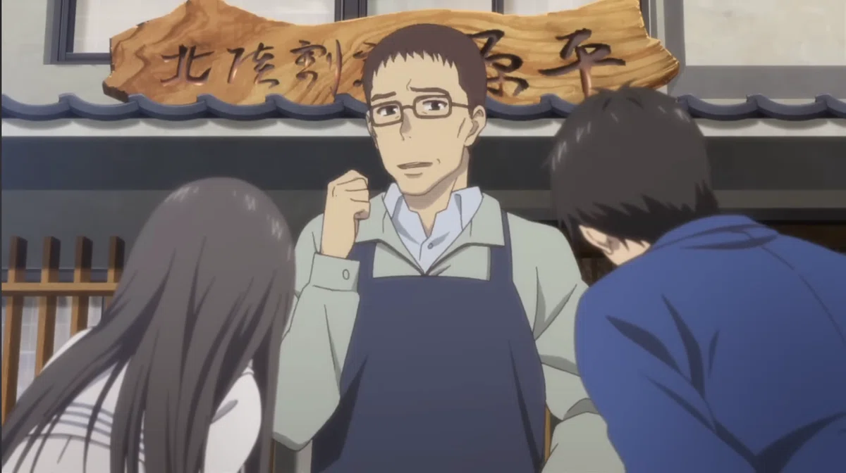 最終話EDで、徹さんがみんちと一緒に頭を下げるシーン