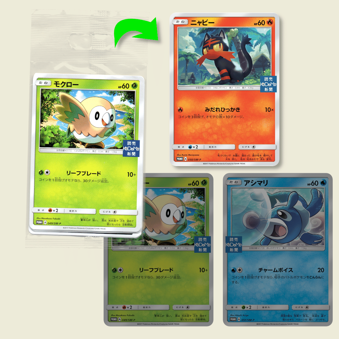 サンムーン 最初ポケモンのプロモカード【ニャビー編】6枚 SM-Pの