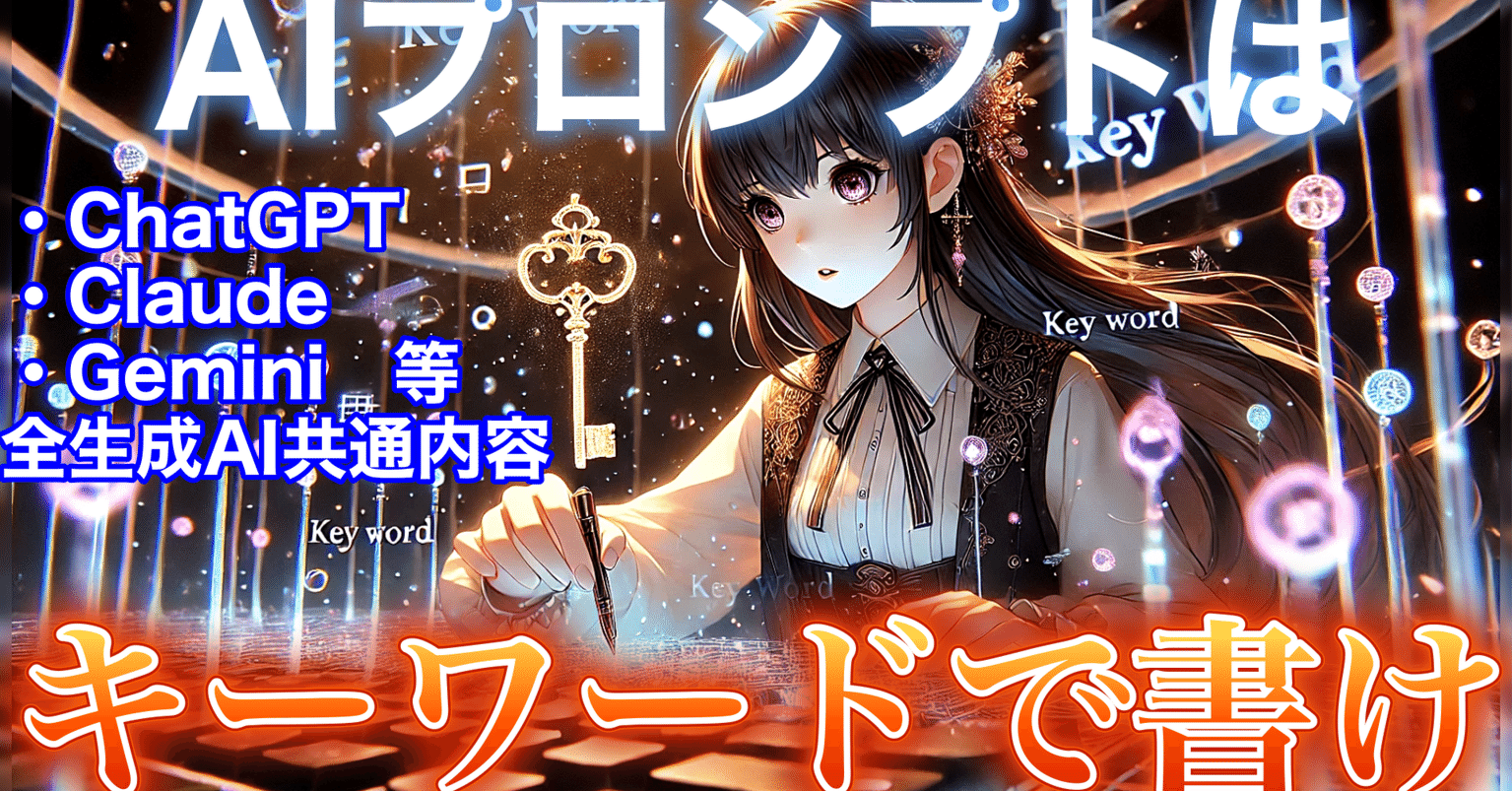 AI超時短術】AIプロンプトはキーワードで書け！：高速で創造性のあるAI